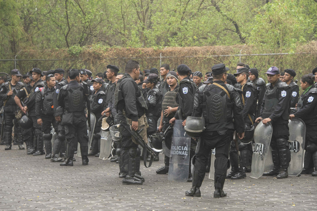 Managua 16 de Mayo del 2018.Policias antimotines en Ceminario La Purisima  antes del Dialogo .Foto Uriel Molina /LA PRENSA 