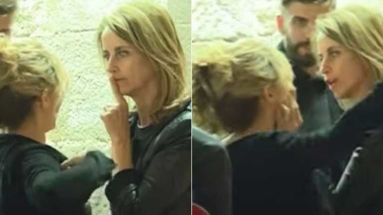 Se filtra video de la madre de Piqué tomando de la cara a Shakira para  callarla